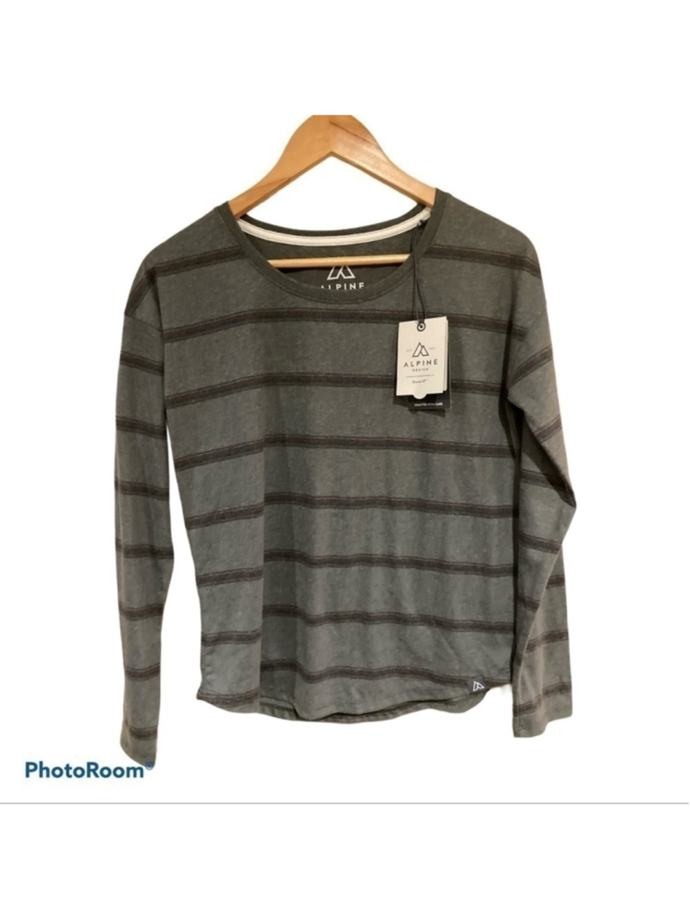 Alpine design long sleeve striped tshirt size xl olive - Picture 2 of 6